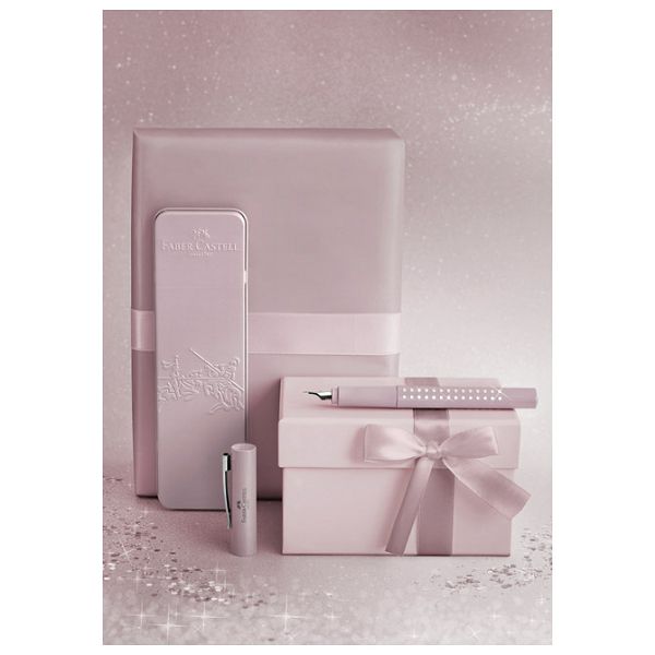Nalivpero Sparkle (M) u metalnoj kutiji Faber Castell 201515 metalik rozo 