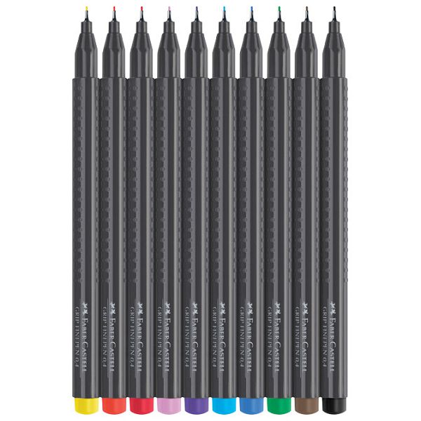 Flomaster fineliner 0,4mm Grip 10boja Faber Castell 151610 sortirano blister