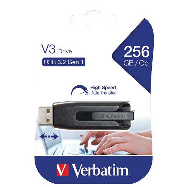 Memorija USB256GB 3.2 StorenGo V3 Verbatim 49168 crni