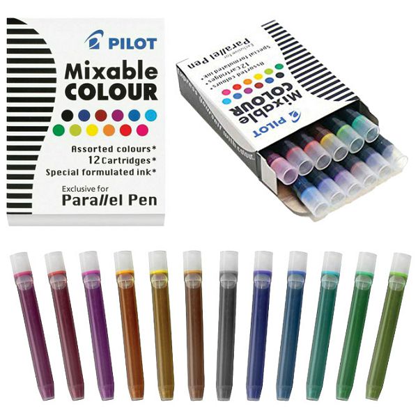 Tinta za nalivpero patrone Parallel pen pk12 Pilot IC-P3-AST sortirano