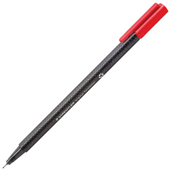 Flomaster fineliner 0,3mm reciklirani Triplus Staedtler 334 R-2 crveni 