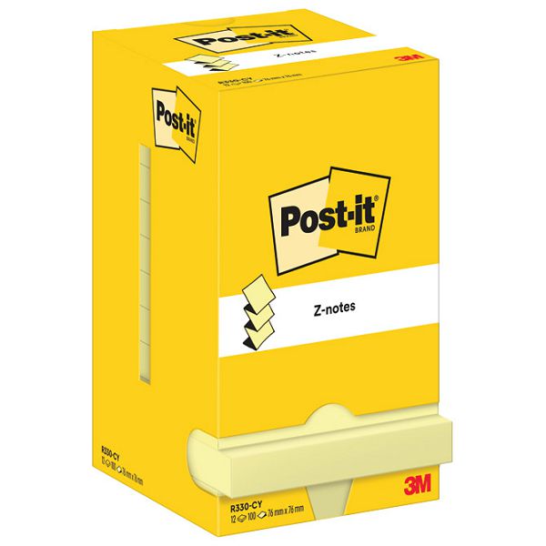 Blok samoljepljiv "Z" 76x76mm 12x100L Post-it 3M.R330 žuti