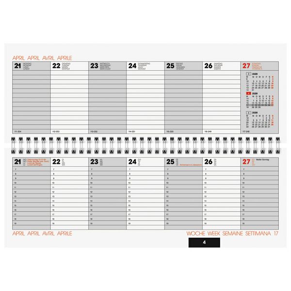 Planer stolni tjedni Natural Brunnen 10-77267 bijeli