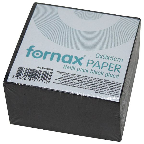 Papir za kocku 9x9x5cm ljepljeni Fornax crni