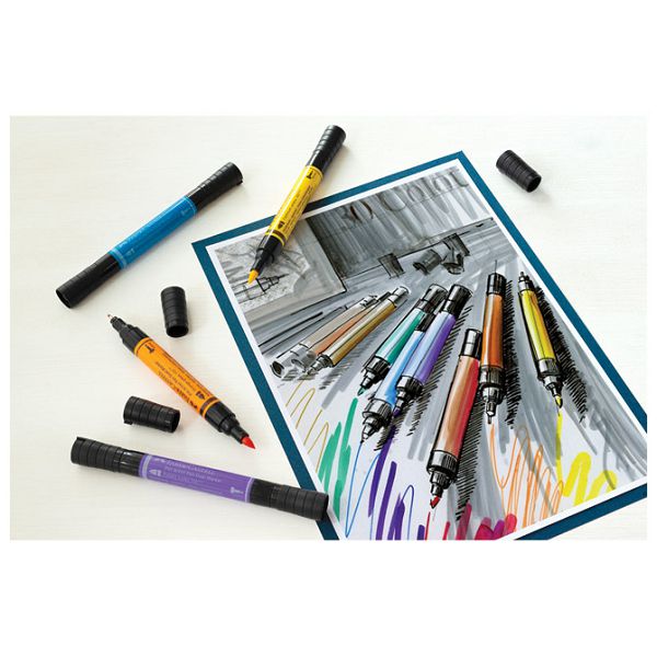Marker obostrani Pitt artist 5boja Flowers india ink Faber Castell 162007 sortirano