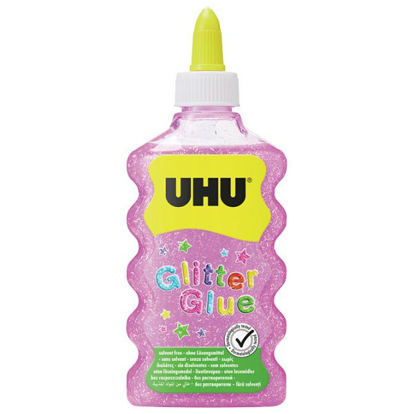 Ljepilo glitter glue 177ml UHU rozo