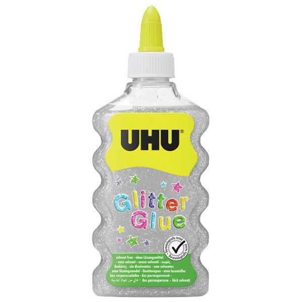 Ljepilo glitter glue 177ml UHU srebrno