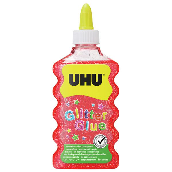 Ljepilo glitter glue 177ml UHU crveno