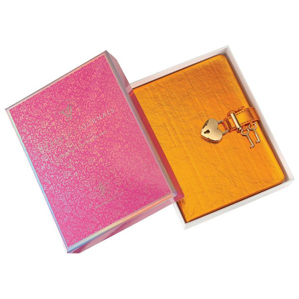 Dnevnik s ključem čisti 160L Hush-Hush Marker metalik narančasti 4401