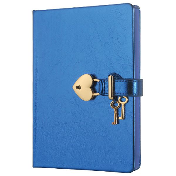 Dnevnik s ključem čisti 160L Hush-Hush Marker metalik plavi 4402