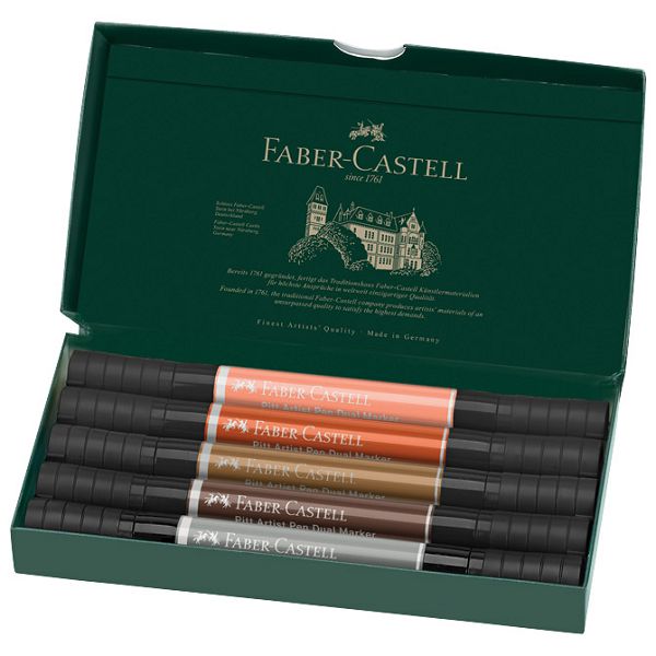 Marker obostrani Pitt artist 5boja Portrait india ink Faber Castell 162009 sortirano