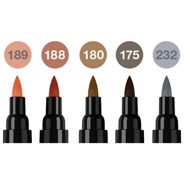 Marker obostrani Pitt artist 5boja Portrait india ink Faber Castell 162009 sortirano