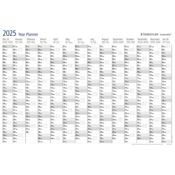 Ploča planer godišnji za 2025. Lumocolor Staedtler 641 YPCA 25!!