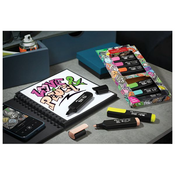 Signir 1-5 mm 46 Graffiti kart.kutija Faber Castell 254692/8boja blister