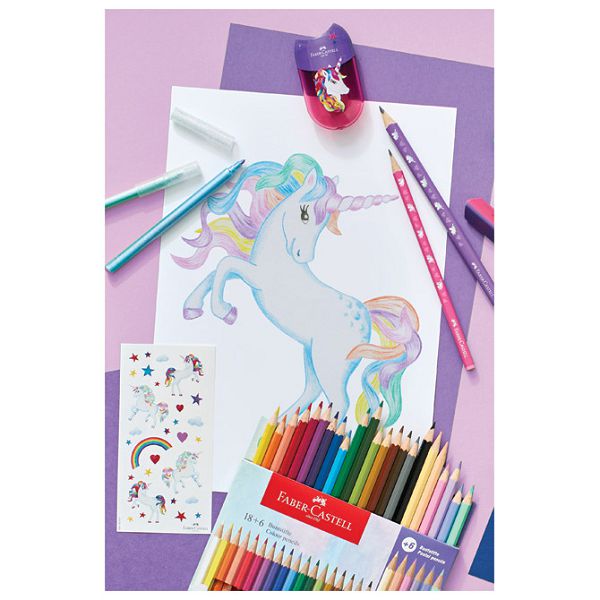 Šiljilo pvc s pvc kutijom 2 rupe Unicorn Faber Castell 183553 sortirano
