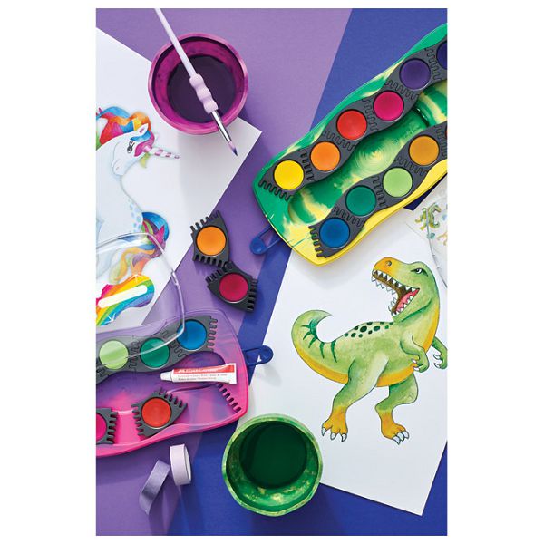 Boja vodena fi 24 mm 12 boja + bijela tempera Connector Unicorn Faber Castell 125035