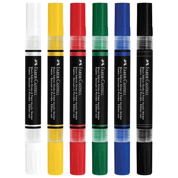 Marker akrilni obostrani Shake&Paint Classic Faber Castell 285507/6boja blister
