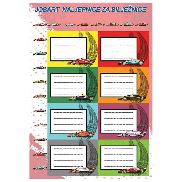 Etikete školske 8/1x5 Auti 60531 sortirano