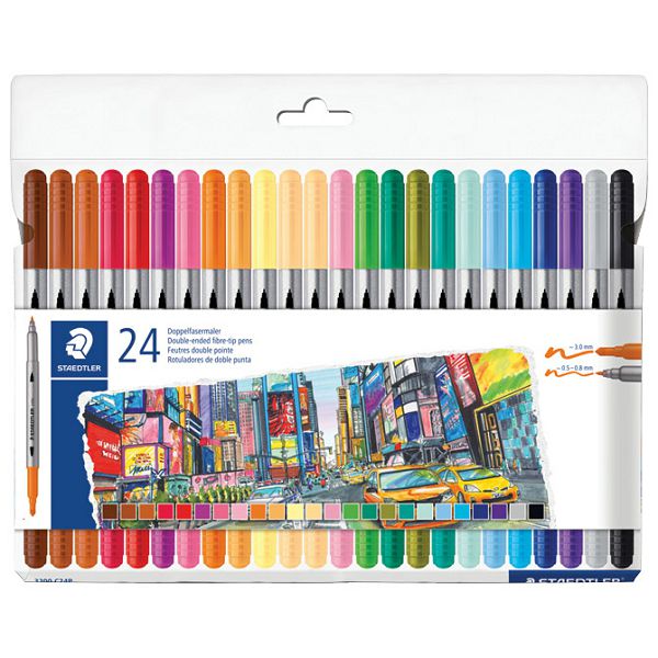 Flomaster 24boja (20+4) obostrani s 2 vrha Design Journey Staedtler 3200 C24P blister