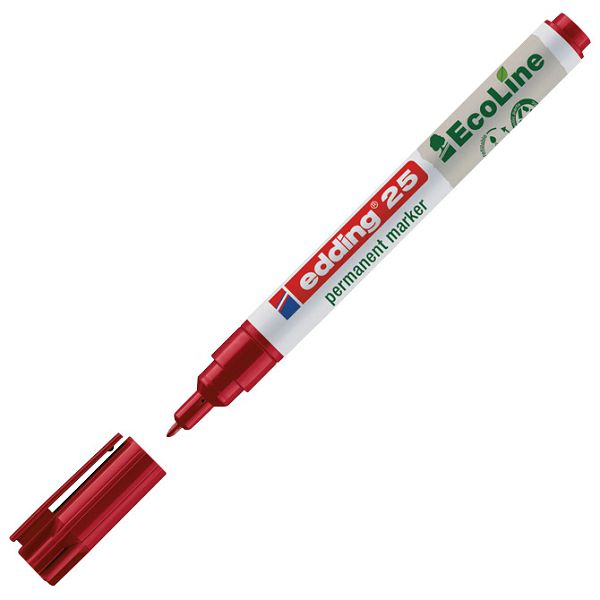 Marker permanentni 1mm okrugli vrh EcoLine Edding 25 crveni