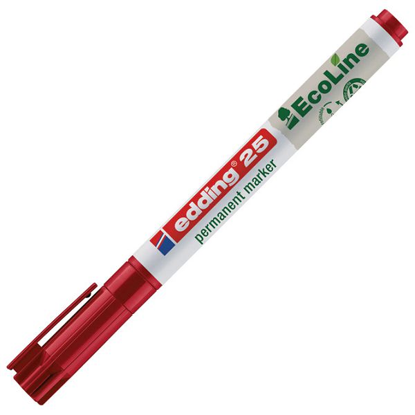 Marker permanentni 1mm okrugli vrh EcoLine Edding 25 crveni