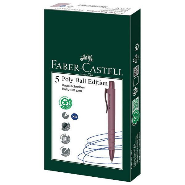 Olovka kemijska gumirana Poly Ball Urban XB Faber Castell 241119 bordeaux