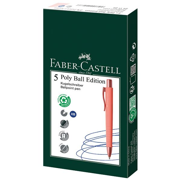 Olovka kemijska gumirana Poly Ball Urban XB Faber Castell 241125 coral