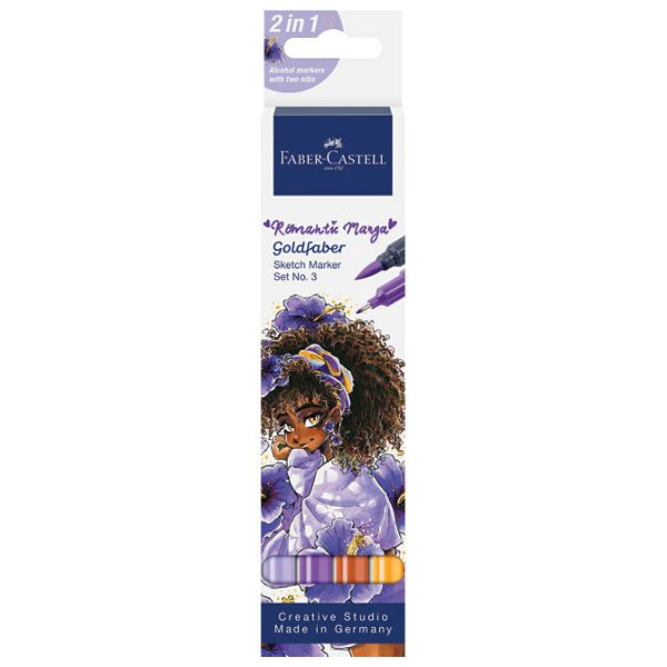 Marker obostrani Sketch 4boje Romantic Manga 3 Goldfaber Faber Castell 164733 blister