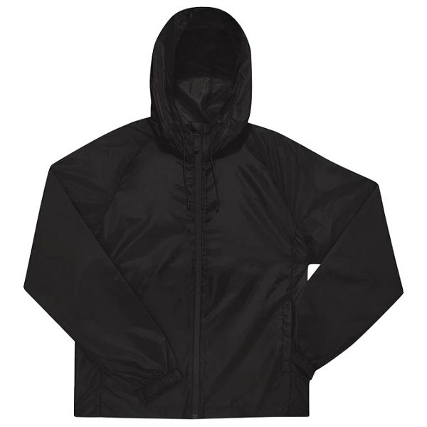 Vjetrovka s kapuljačom zip unisex B&C # Reset Lined Windbreaker crna XL