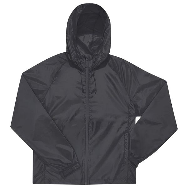 Vjetrovka s kapuljačom zip unisex B&C # Reset Lined Windbreaker tamno siva L