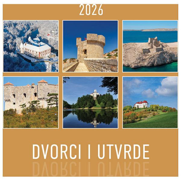 Kalendar "Dvorci i utvrde 2026" 13 listova, spirala