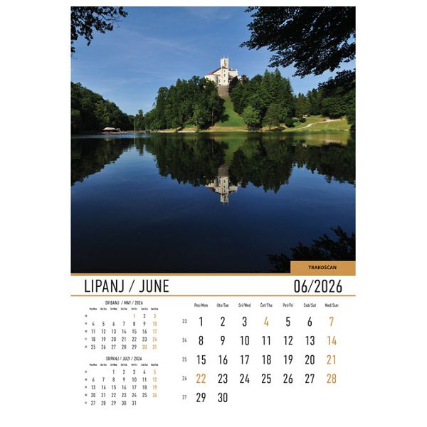 Kalendar "Dvorci i utvrde 2026" 13 listova, spirala