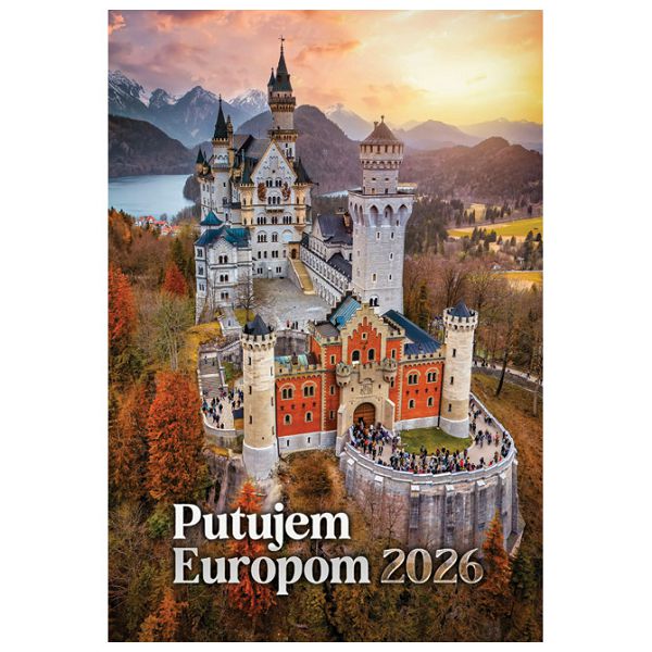 Kalendar "Putujem Europom 2026" 13 listova, spirala
