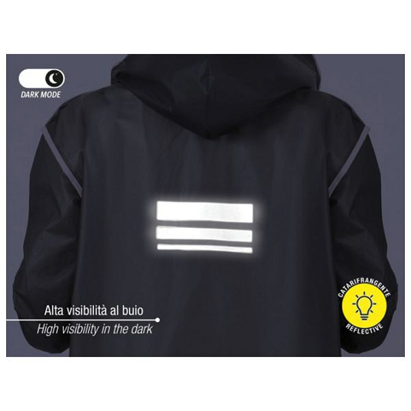 Kabanica  reflektirajući rub, bijeli gumbi  Perletti 14219 prozirno-siva M