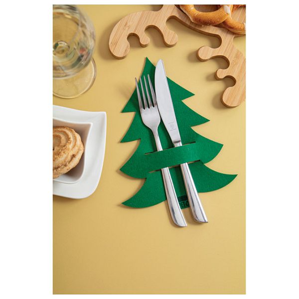 Držač za pribor za jelo od filca Anda AP845192-07 pk4 oblik bor zeleni