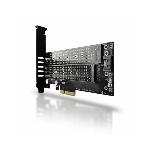 AXAGON PCEM2-D PCI-E 3.0 4x - DUAL M.2 SSD (NVMe + SATA)