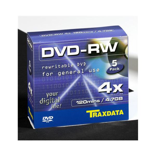TRAXDATA OPTIČKI MEDIJ DVD-RW 4X BOX 5