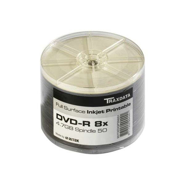 TRAXDATA OPTIČKI MEDIJ DVD-R 8X SPINDLE 50 WHITE FULL PRINTA