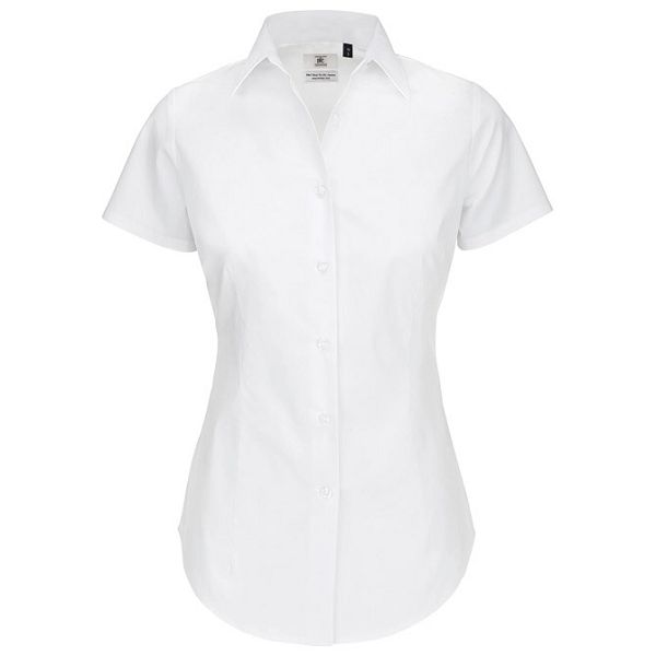 Košulja ženska kratki rukavi B&C Black Tie 135g bijela S!!