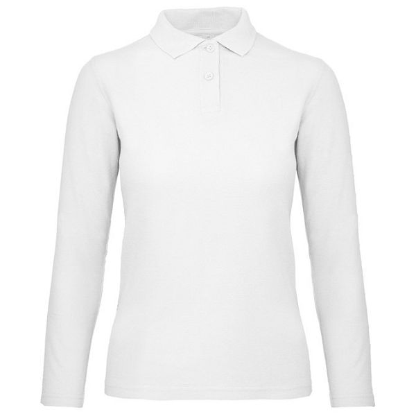 Majica dugi rukavi polo B&C ID.001 LSL/women 180g bijela L 