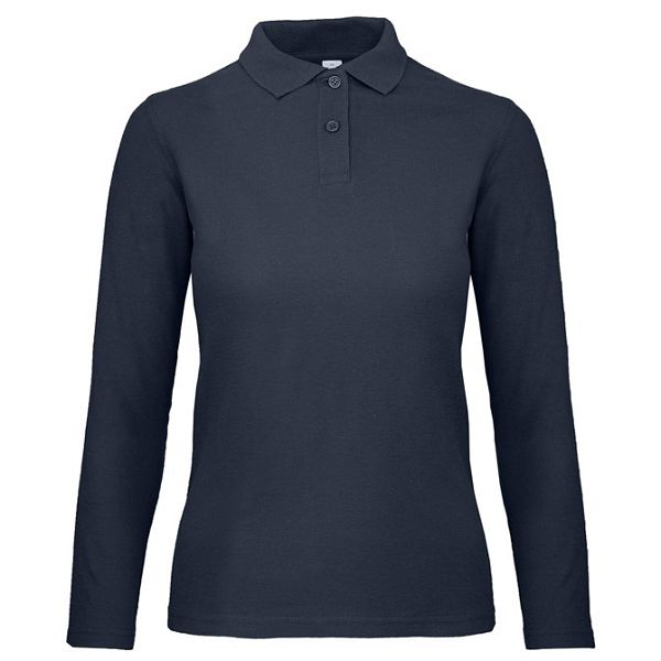 Majica dugi rukavi polo B&C ID.001 LSL/women 180g tamno plava L 